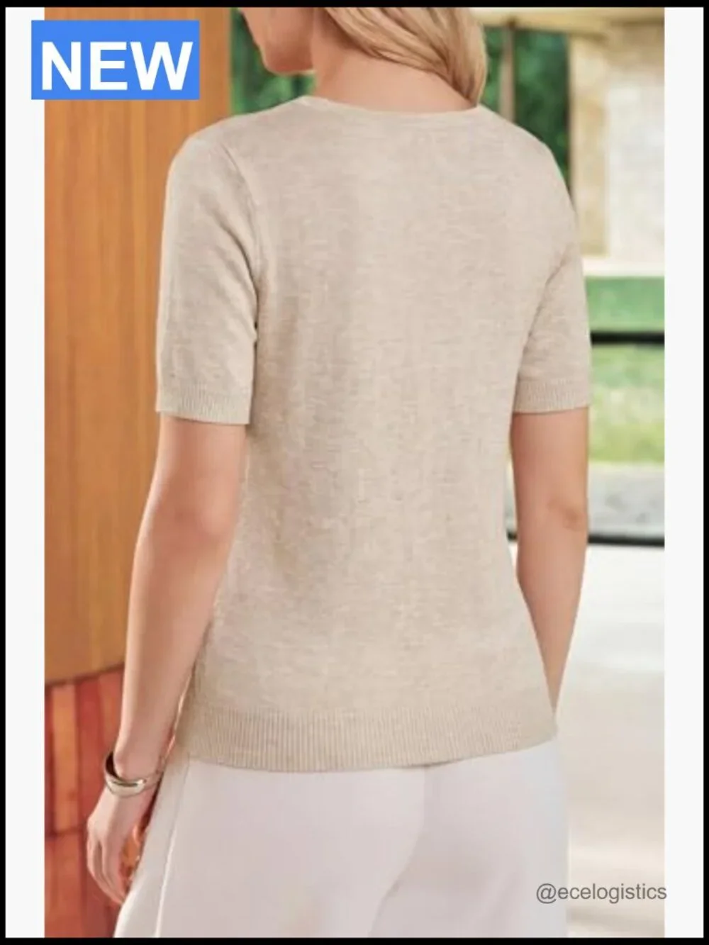 Women's Wool Blend Cropped Short Sleeve Cardigan Lightweight Summer Sweater